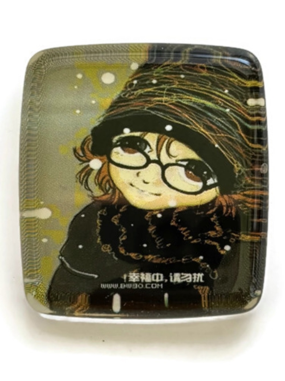 🔥$1 Clearance Young Girl Soft Square Glass Cabochon 30mm x 28mm (1)